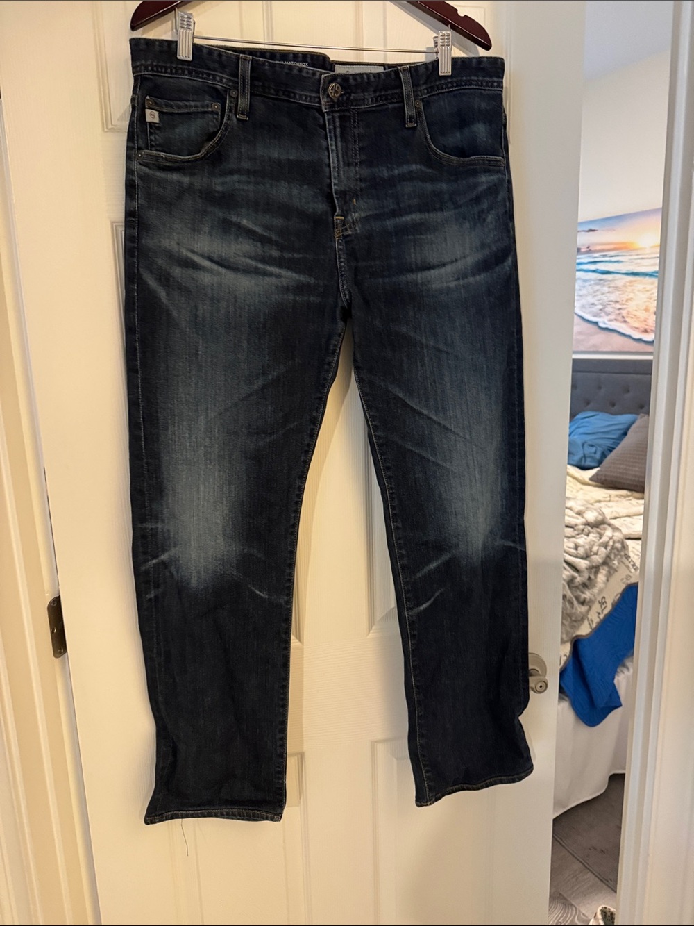 Ag Adriano Goldschmied Indigo Wash Slim Straight Jeans